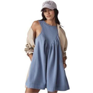 ANTHROPOLOGIE Daily Practice Active Mini Halter Dress Blue Size XL NEW